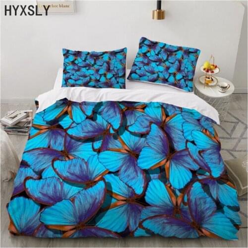 3D Printed Butterfly Bedding Set Duvet Cover Sets Microfiber Comforter Twin Full Queen King Size 2/3pcs Bedclothes Home Textiles