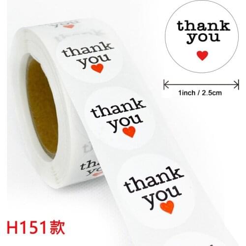 500pcs/Roll Washi-Masking-Tape Thank You Paper Sticker Label Seal DIY Crafts Adhesive Stationery Scrapbooking Decoration