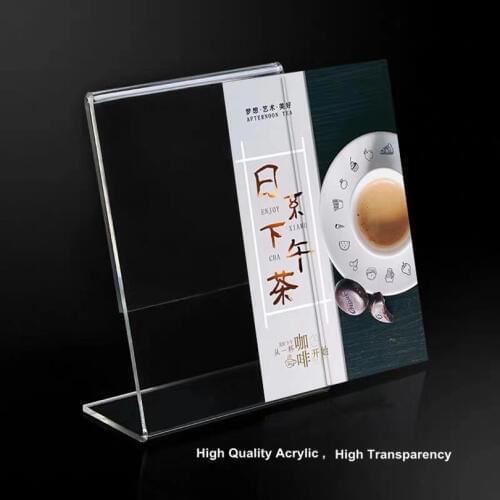 A5 Acrylic Poster Menu Holder Lean to Perspex Leaflet Display Stands Sign Holder Information Stand Business Card Holder
