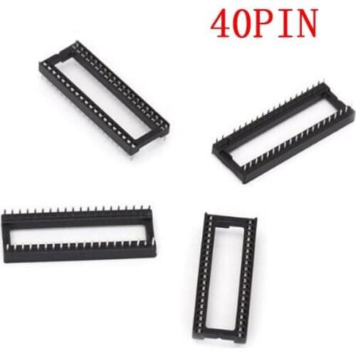 5pcs DIP-40 Round Hole 40 Pins 2.54MM DIP DIP40 IC Sockets Adaptor Solder Type 40 PIN IC Connector DIP40