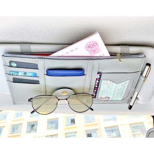 Car Auto Sun Visor Point Pocket Organizer Card Holder CD DVD Sunglasses Clip Stowing Tidying Storage Bag