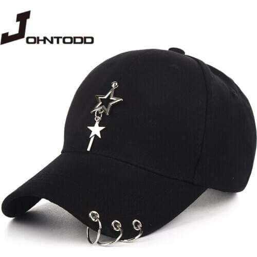 Brand New Streetwear Baseball Cap with Ring Men Women Hip Hop Snapback Caps Korean Style Baseball Hat Outdoor Dad Hats Kpop Hat