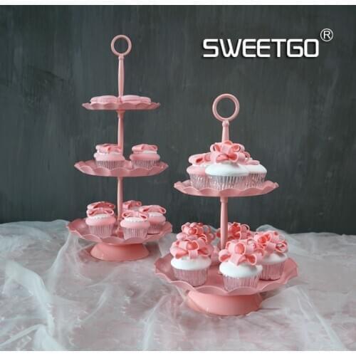 Tea Three Layers A Snack Frame Pink Cake The Shelf The Wedding Prop Wedding Dessert Platform Multi-storey Cake Disc