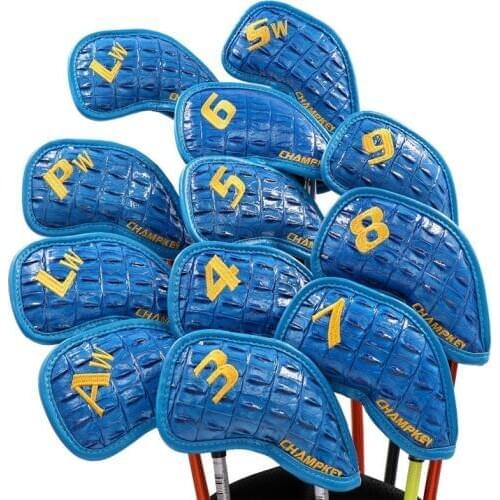 [4 Colors] Crocodile Pattern PU Golf Irons Headcovers Iron Complete Set Head Covers #3-9PASLL 12Pcs/Lot Mascot Novelty Gift