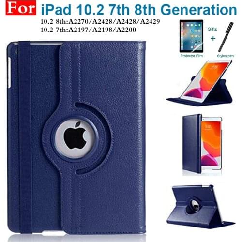 For iPad 10.2 Case Cover A2270/A2428/A2428/A2429/A2197/A2198/A2200 8th 7th Generation Case 360 Degree Rotating Funda for 10.2"