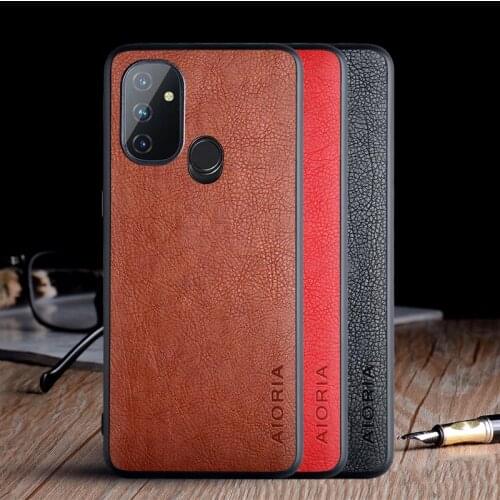 Case for Oneplus Nord N100 funda luxury Vintage Leather skin coque with TPU + PC hard cover for oneplus nord n100 case capa
