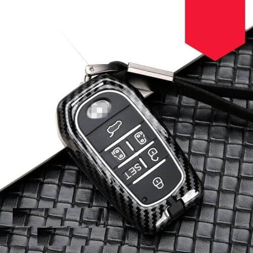 Carbon fiber Alloy+Silicone Car Smart Key Case Cover For Toyota Alphard Vellfire 30 AH30 2016~2020 2019 Keychain Ring Accessori