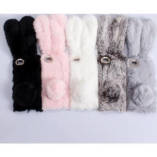 Case For Xiaomi Mi5 Cover luxury Rabbit Rhinestone Fluffy Fur cute soft phone Case coque For Xiaomi Mi 5 M5 case funda kimTHmall