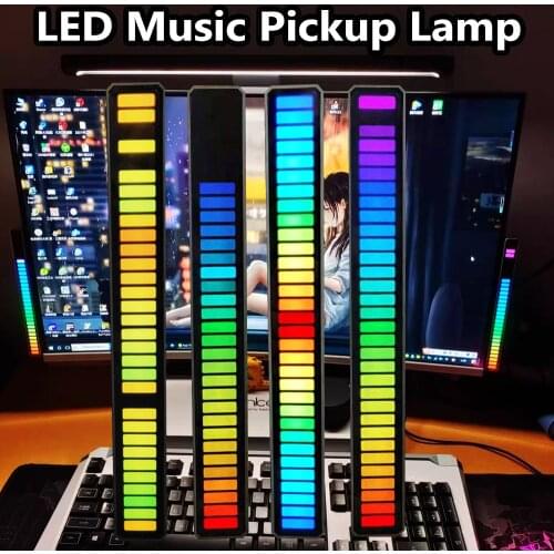 DC5V Pickup Lamp Car Interior Modification Desktop Audio Spectrum RGB Voice Control LED Music Rhythm Atmosphere Light