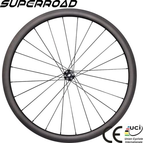 Cheap 25mm Wide 38mm Deep China Powerway Bike Oem Carbon 700C Wheels Clincher Disc Brake 700C Wheelset