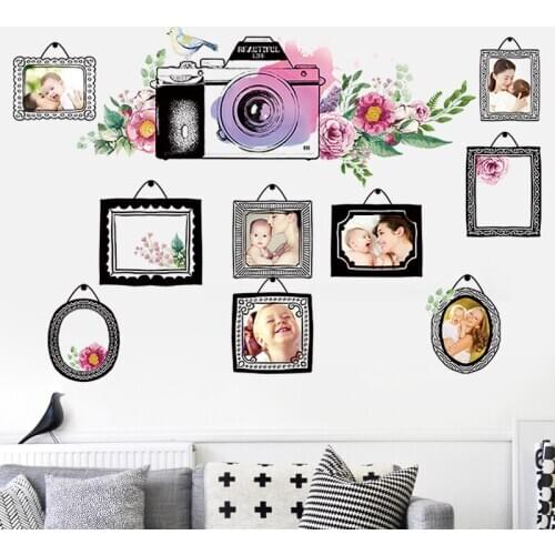 DIY Family Photo Frame Wall Sticker Flower Living Room Bedroom Home Decor Creative Tree Wall Decals DIY Vinyl Wallpaper 2021
