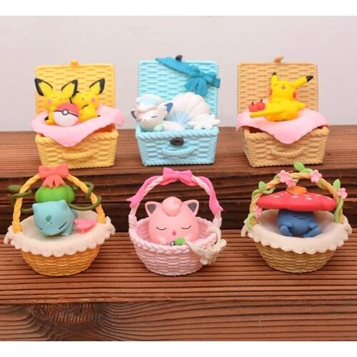 Pokemon Toys 6 Fairy Basket Hand Doll, Car Accessories Animation Around, to the Childrens Birthday Gift