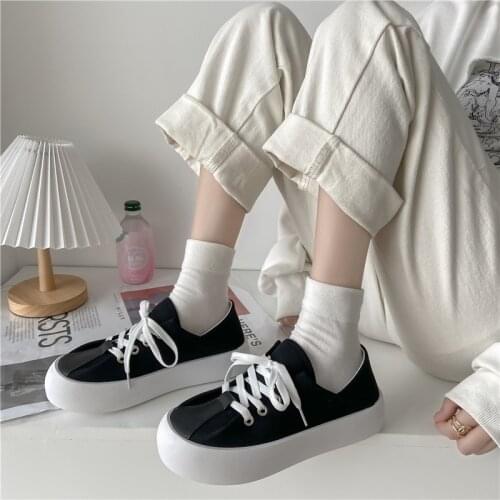 Canvas Shoes Women 2021 New Style Small White Shoes for Women Sneakers Retro Student Korean Version Department Womens Shoes 164