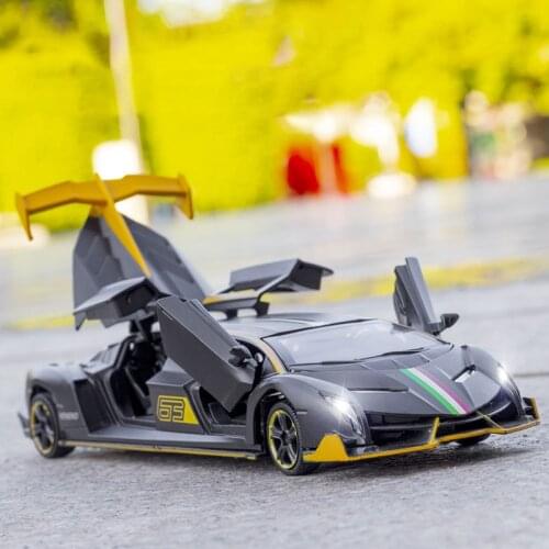 1/32 Alloy Diecasts & Toys Vehicle Extented Edition Veneno Sports Car Toy Supercar With Pull Back Sound And Light