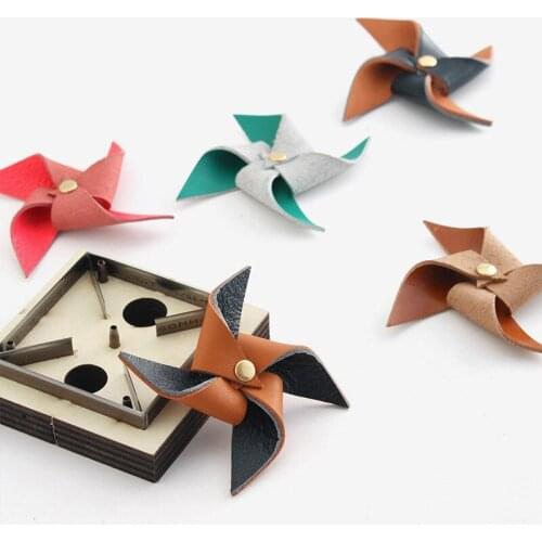 Creative Windmill Making Cutting Die Handcraft Leather Template Mould DIY Leather Ornaments Handmade Punching Stencil Wooden