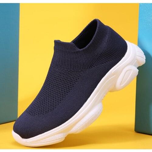 Slip-on Children Casual Shoes For Boys Sneakers Kids Shoes Girls Sneakers Breathable Mesh Rubber Lighted School Outdoor Footwear