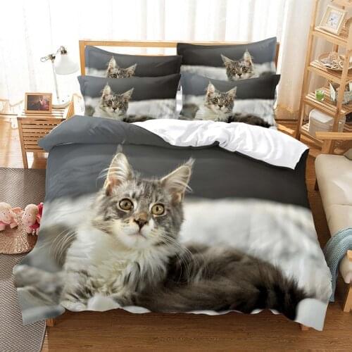 Pet Cat Kawaii Bedding Set Cute Fashion 3d Duvet Cover Set Comforter Bed Linen Twin Queen King Single Size Dropshipping Animal