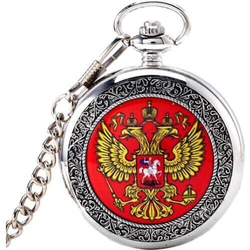 New Fashion Double phoenix wings Silver white steel enamel pattern Men gift cowboy chain pocket watches