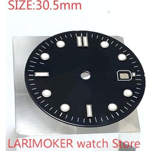NO BLIGER logo sterile 30.5mm square dial date kit ETA 2824/2836 Miyota 8215/8205/821A movement mens watch night plate part