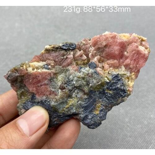 Natural Quartz Rhodochrosite and Purple Fluorite Pyrite Mineral Crystal Specimen from Guangxi Province,China