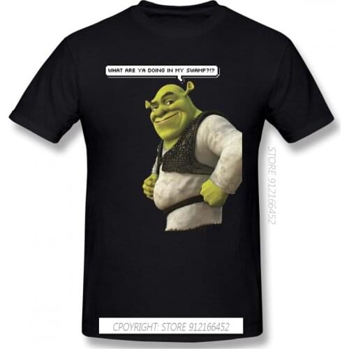 New Summer Smile Design Shrek Comedy Film Pure Cotton Men T-Shirt Plus Size Tops Tees Adult T Shirts