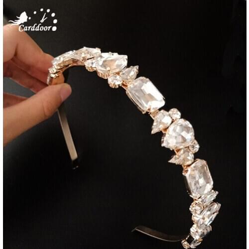 Carddoor 4 Types Of Rhinestone Hair Hoop Multicolor Crystal Ladies Girls Hair Hoop Wedding Banquet Party Gift Hair Jewelry
