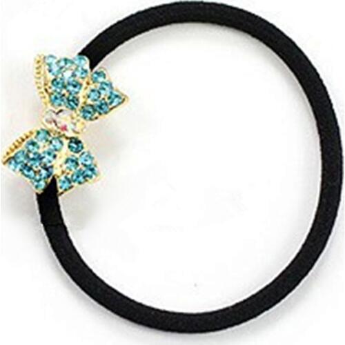 Wholesale hair jewelry hair accessories small rhinestone bow hair accessory headband hair rope 2 colors in stock