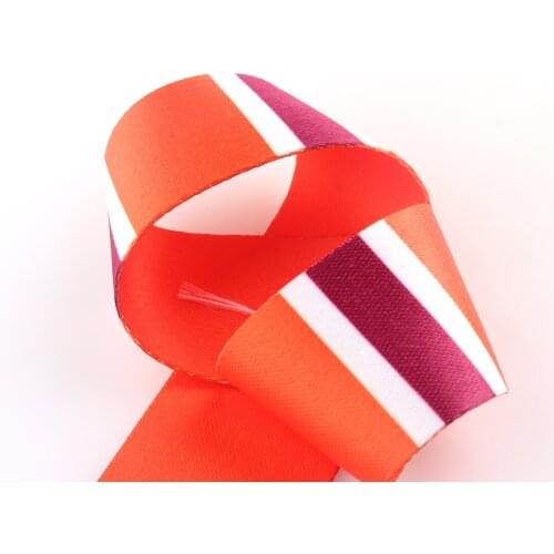 Orange Webbing heavy weight Stripe Webbing Soft Fashion Purse Strap Making Belt Strap Ethnic Webbing for camera Strap