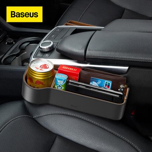 Baseus Car Seat Gap Organizer Leather Large Capacity Auto Storage Box Pocket Holder For Phone Airpods Organizer in the Car