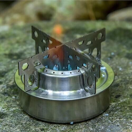 Camping Alcohol Burner Stove Portable Mini Titanium Lightweight Backpacking Stove For Outdoor Hiking Picnic Cooking Stove Set