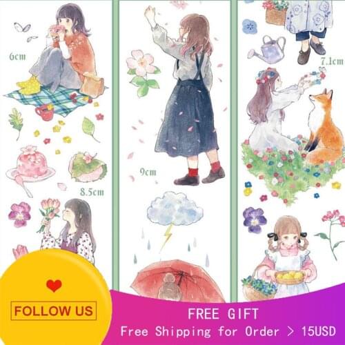 Loop Size Peach Cute Journal Tape Spring Cherry Bright Pet Girl Decoration