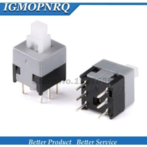 20PCS 8.5*8.5MM Self-locking Switch DIP 8.5*8.5 6 Pins Tactile Pushbutton Key Switch