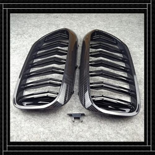 1 pair Car style Mesh grille Glossy M color/ Black Kidney grill Grilles For 5 series G30 G38 Front hood grille 2018