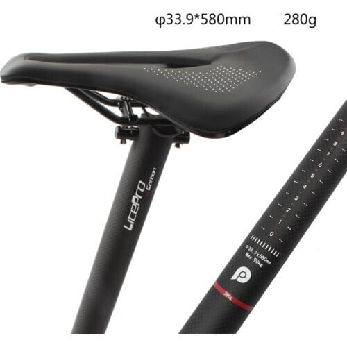 Folding bicycle carbon seat post 33.9x580mm ultralight BMX balance seat tube carbon fiber titanium screw daho weight loss
