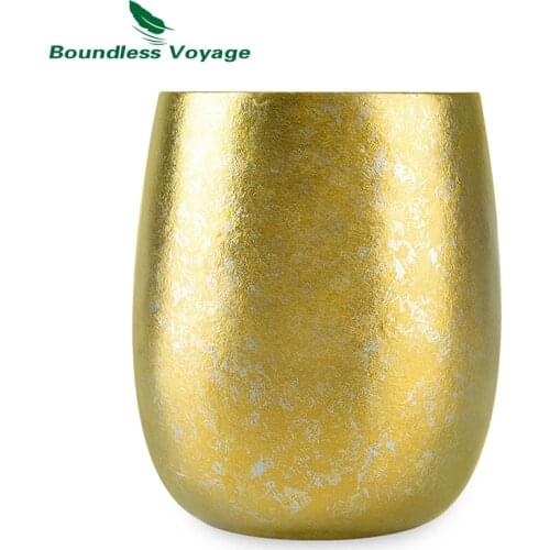 Boundless Voyage Titanium Double-layer Cup Anti-scalding Colorful Teacup Mug for Water Tea Wine Beer Fruit Juice