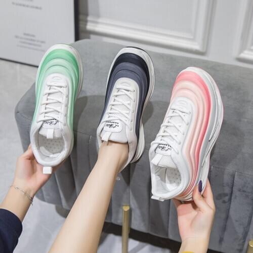 2020 New Platform Sneakers Women Leather Fashion Vulcanized Shoes Woman Casual Shoes Neon Sneakers Zapatos Mujer Plus Size