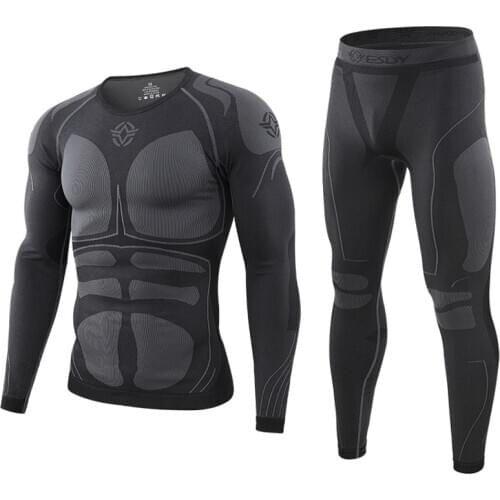 Winter Seamless Tactical Thermal Underwear Set For Men Outdoor Sportswear Function Breathable Training Cycling Thermo Clothes