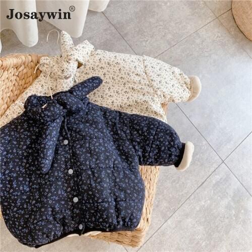 Winter Down Jacket for Girls Floral Thick Warm Toddler Baby Parkas Coat For Girl Jacket Children Clothes Newborn Jacket bebe