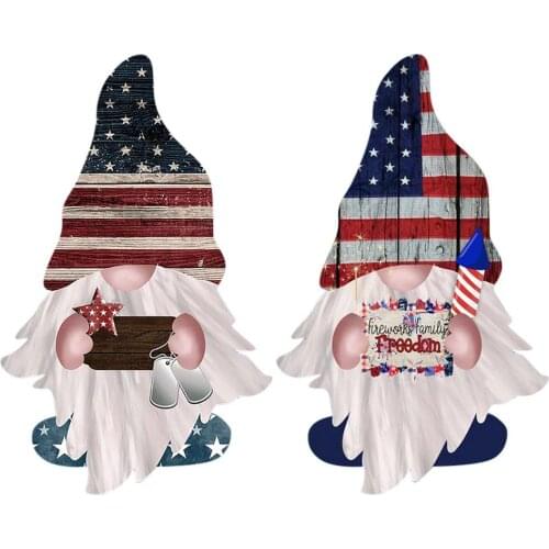 Gnome Sign For 4th Of July Decoration Board Independence Day Garden Decor Patriotic Gnome For Front Door Home
