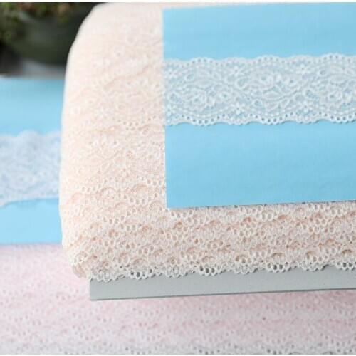 2 Meters Pink Elastic Lace Trim Clothing Accessories DIY Sewing Lace Applique Stretch Lace Fabric 5.8cm
