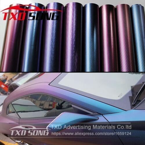 Car Styling Premium 3D Carbon Fiber Vinyl Car Wrapping Foil Motorcycle Car Sticker Decoration Chameleon Stickers Motorbike