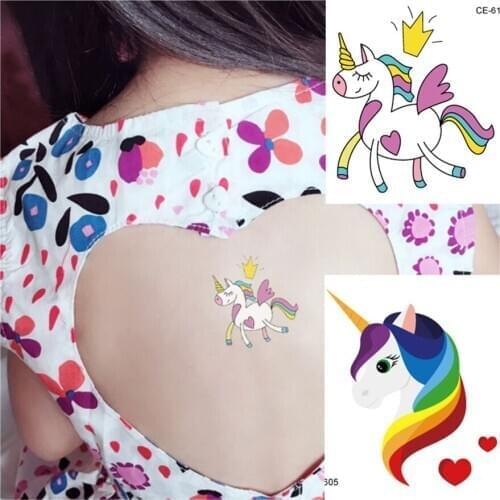 5 Pcs Unicorn Sticker Cartoon Party Tattoo Waterproof Temporary Tattoo Women Sex Stickers Fake Tattoo Tatuajes Temporales Sexy