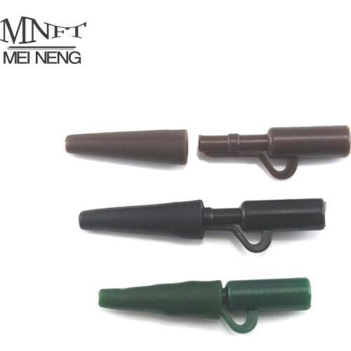 MNFT 50 Sets Green Plastic Safety Lead Clips Set With Tail Rubber Tube Carp Fishing Terminal Tackle