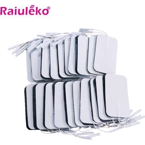 50 pcs/9x5cm/2mm Plug Reusable Tens Electrode Pad For Pulse Digital Acupuncture Therapy Massager/Electrical Muscle Stimulator
