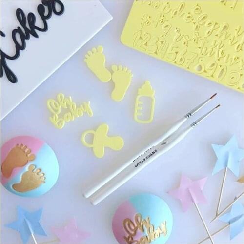 Acrylic Alphabet Mermaid Snowflake Embossed Cutter Mold Fongdant Cake Cookie Cutter Stamp Fondant Cake Decorating Tools