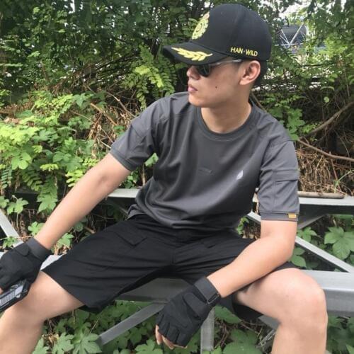 Army Fans Outdoor Climbing Training Military Combat Tactical T-shirt Mens Summer Sports O-Neck Short Sleeve Breathable T Shirt