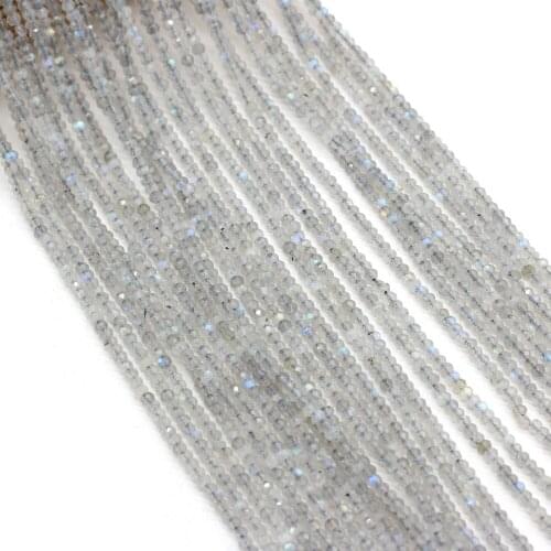 Natural Stone Beads Round Faceted Flash Labradorite Loose Spacer Beaded For Jewelry Making DIY Bracelet Necklace Accessories