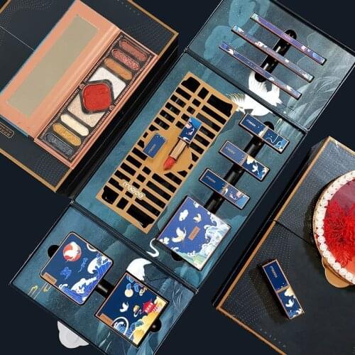 Color Makeup Boxes Twilight Afterglow, Students' China Wind Carving Lipstick, Eye Shadow Makeup Set Brand Combination