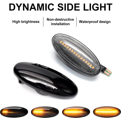 For Nissan Navara D22 NP300 1998-05 Datsun Frontier Fiera PickUp Terrano Skystar Dynamic LED Light Turn Signal Side Marker Lamp