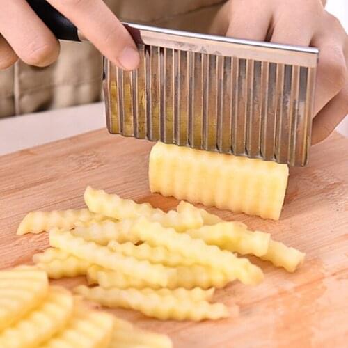Potato Wavy Edged Knife Stainless Steel Kitchen Gadget Vegetable Fruit Cutting Tool Kitchen Accessories French fries machine